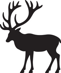 Silhouette vector of a deer, ideal for wildlife, forest, and nature-themed designs. Fully editable EPS file for creative use.