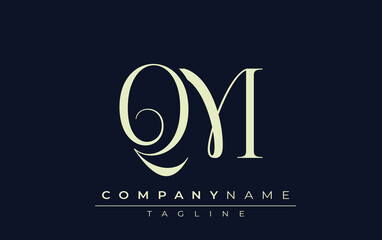 QM abstract Logo. Elegantly Designed Minimalist Monogram Logo with Stylish Lettering. Sophisticated and sleek minimalist monogram showcasing unique lettering design.