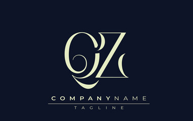 QZ abstract Logo. Elegantly Designed Minimalist Monogram Logo with Stylish Lettering. Sophisticated and sleek minimalist monogram showcasing unique lettering design.
