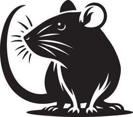 Silhouette vector of a domestic rat, ideal for pet, rodent, and animal-themed designs. Fully editable EPS file for creative use.
