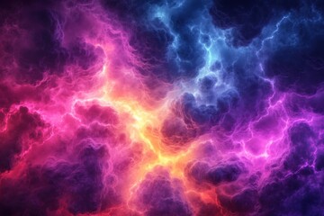 Stunning display of colorful clouds in the night sky during a celestial event