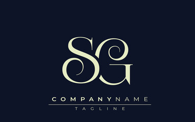 SG abstract Logo. Elegantly Designed Minimalist Monogram Logo with Stylish Lettering. Sophisticated and sleek minimalist monogram showcasing unique lettering design.