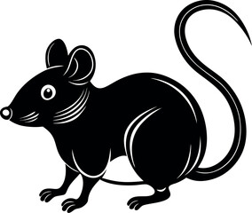 Mouse Side View Silhouette Vector – Clean Rodent Icon for Infographics and Educational Designs

