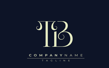 TB abstract Logo. Elegantly Designed Minimalist Monogram Logo with Stylish Lettering. Sophisticated and sleek minimalist monogram showcasing unique lettering design.