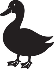 Silhouette vector of a duck, perfect for nature, wildlife, and bird-themed designs. Fully editable EPS file for creative use.