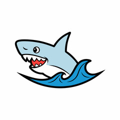 shark cartoon isolated on white