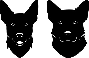 Dog Face Vector Black Silhouette on White Background | Pet Animal Head Illustration | Cute & Minimalist Design | Editable Graphic for Print & Digital Use