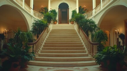 Fototapeta premium Grand Staircase in Elegant Mansion