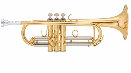Obraz premium Brass instrument, musical trumpet