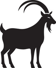Silhouette vector of a goat, ideal for farm, animal, and nature-themed designs. Clean lines and fully editable EPS file for creative projects.