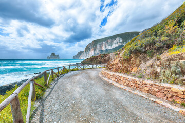 Unbelivable view of beach Portu Cauli in Masua with Pan di Zucchero at background.