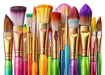 Fototapeta premium Paint Brushes Transparent Realistic Illustration