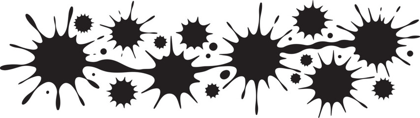  Set of Black Ink Splatter Designs: Various Ink Blots and Stains