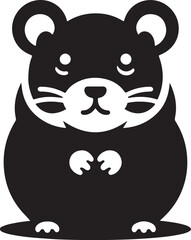 Silhouette vector of a hamster, perfect for pet, animal, and rodent-themed designs. High-quality EPS file ideal for illustrations and icons.