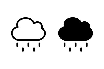 Rain cloud icon set. Perfect for weather forecasts, applications, websites, and designs related to rain, weather, or climate