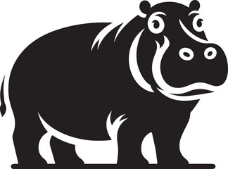 Silhouette vector of a hippopotamus, perfect for wildlife, zoo, and animal-themed designs. High-quality EPS file for versatile creative projects.