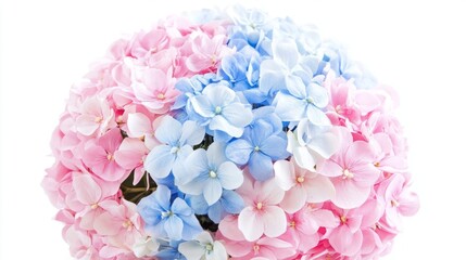 Fototapeta premium Vintage watercolor bouquet of pink and blue flowers, evoking timeless elegance and delicate charm 