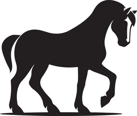 Silhouette vector of a horse, ideal for equestrian, animal, and western-themed projects. High-quality EPS file for versatile use in designs.