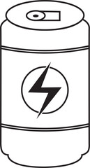 Energy drink can icon. Soft drink symbol, Soda can vector icon isolated on transparent background. Lightning bolt symbol on beverage can for sports, fitness, and active lifestyle theme.