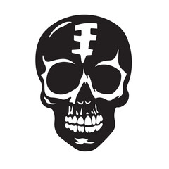 Black vector skull silhouette. Skull Silhouette Icon Vector Design on White Background. Skull vector logo silhouette.	