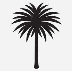 palm tree silhouette vector art illustration, palm tree silhouette