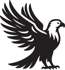 Silhouette vector of an eagle, symbolizing strength and freedom. Perfect for wildlife and bird-themed designs. Fully editable EPS file for creative use.