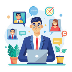 Businessperson in a Video Conference