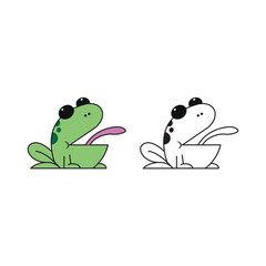 Cute Frog simple clip art illustration