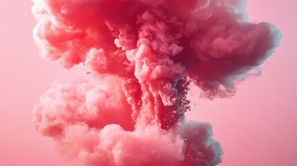 Fototapeta premium Pink ink explosion against a vibrant backdrop.