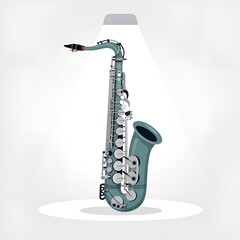 Naklejka premium Saxophone illustration on a white background