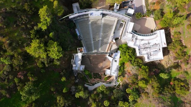 Aerial Top-Down View of John Anson Ford Theatre in Los Angeles