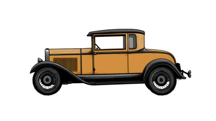 Vintage Car Illustration Classic Automobile Design with Retro Style and Detailed Features