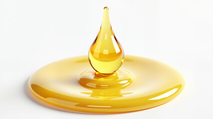 Fototapeta premium Cosmetic oil or Cosmetic Essence Liquid drop on a white background, 3d rendering.