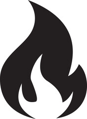 Fire flame flat icon. Bonfire silhouette logotype. Burning fire flame icon isolated on transparent background. Campfire element vector illustration.
