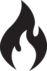 Fototapeta premium Fire flame flat icon. Bonfire silhouette logotype. Burning fire flame icon isolated on transparent background. Campfire element vector illustration.