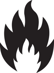 Fototapeta premium Fire flame flat icon. Bonfire silhouette logotype. Burning fire flame icon isolated on transparent background. Campfire element vector illustration.