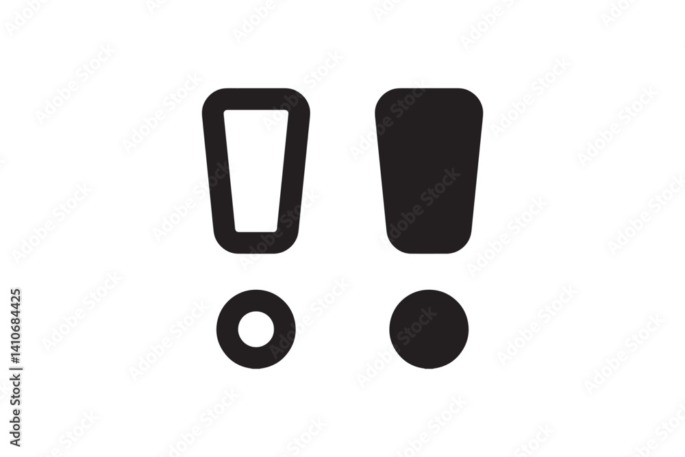 Poster exclamation mark icon set for alert and warning vector
