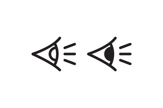 Eye vision icon with rays of light Vector