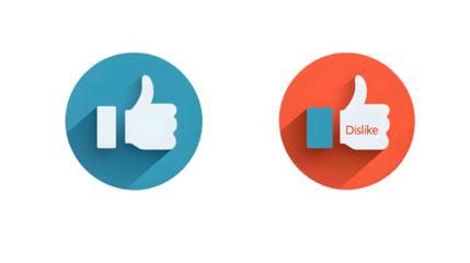 Thumbs Up and Down Icons for Social Media Feedback Like Dislike Buttons User Interaction Symb