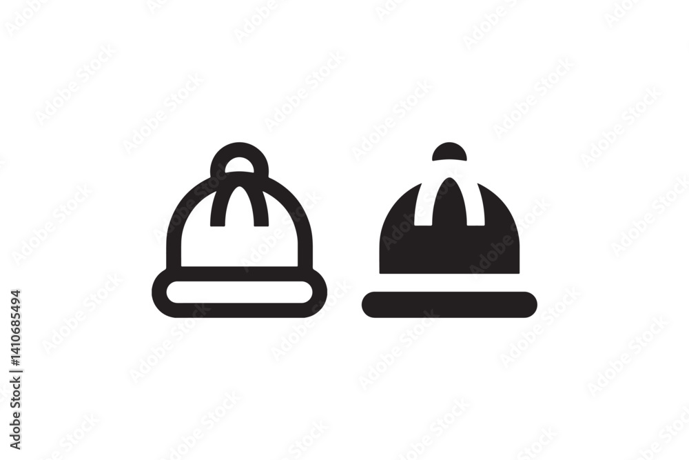 Poster hard hat icon in outline and solid style vector