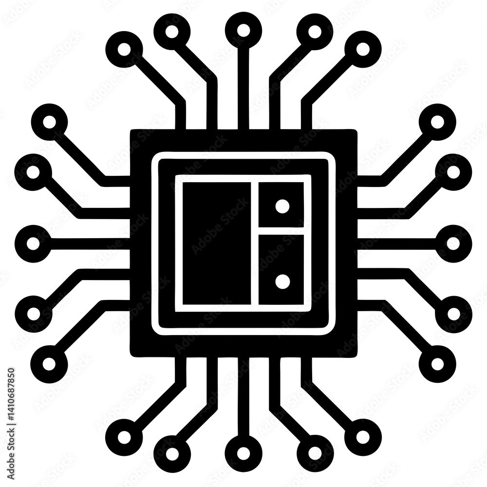 Poster abstract technology background vector icon illustration silhouette graphics design image white backg