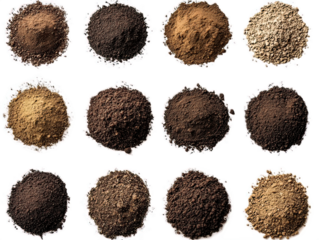 Various Natural Soil Textures and Colors for Agriculture and Gardening