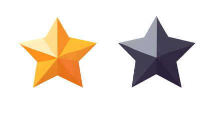 Obraz premium Stylish 3D Stars Vibrant Orange and Elegant Gray for Design Projects