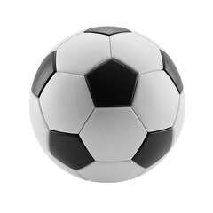Fototapeta premium A classic black and white soccer ball ready for the big game, perfectly round and detailed against a plain white background.