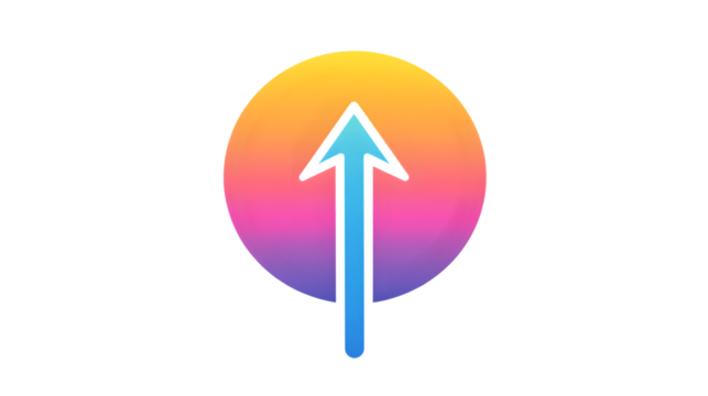 Upward Arrow with Gradient Circle Modern Design Element for Technology Innovation and Progre