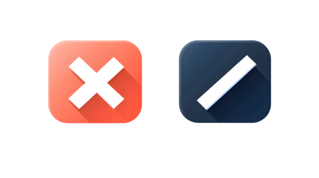 Icon Set Featuring Cross and Slash Symbols for User Interface Design