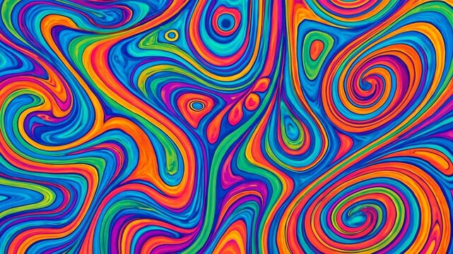 Colorful psychedelic swirl pattern in abstract style

