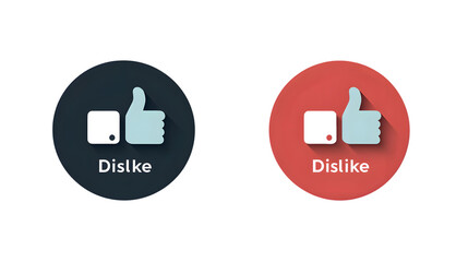 Thumbs Up and Down Icons with Dislike Text for Social Media Feedback Design