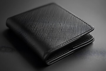 A sleek black wallet, isolated to emphasize its clean design