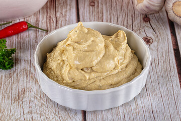 Natural organic homemade chickpea hummus